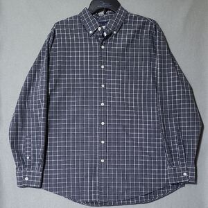 CROFT‎ & BARROW Men's Gray Checkered  Button Up Long Sleeve Shirt - Size X-Large